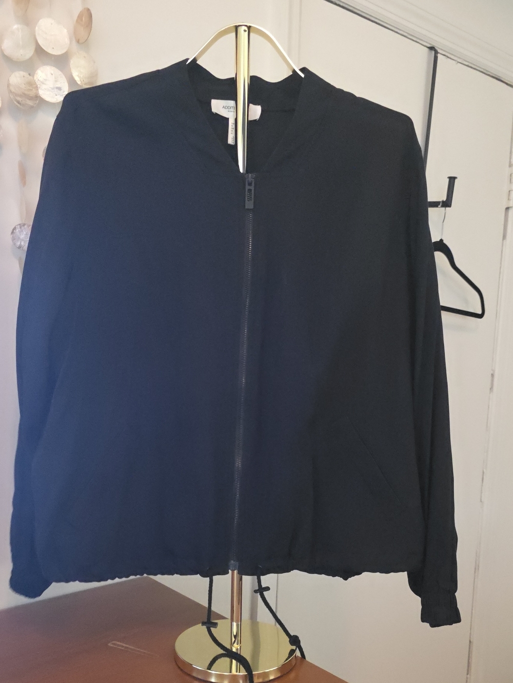 Adore Black Zip-Front Bomber Jacket